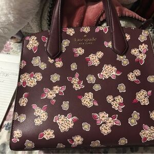 Kate Spade Burgundy Floral Satchel